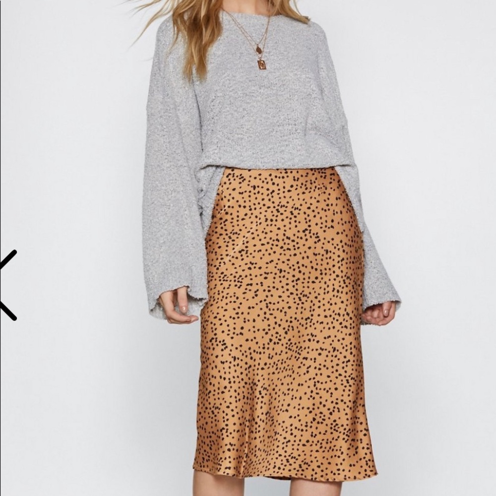 NWT Nasty Gal Satin Midi Skirt